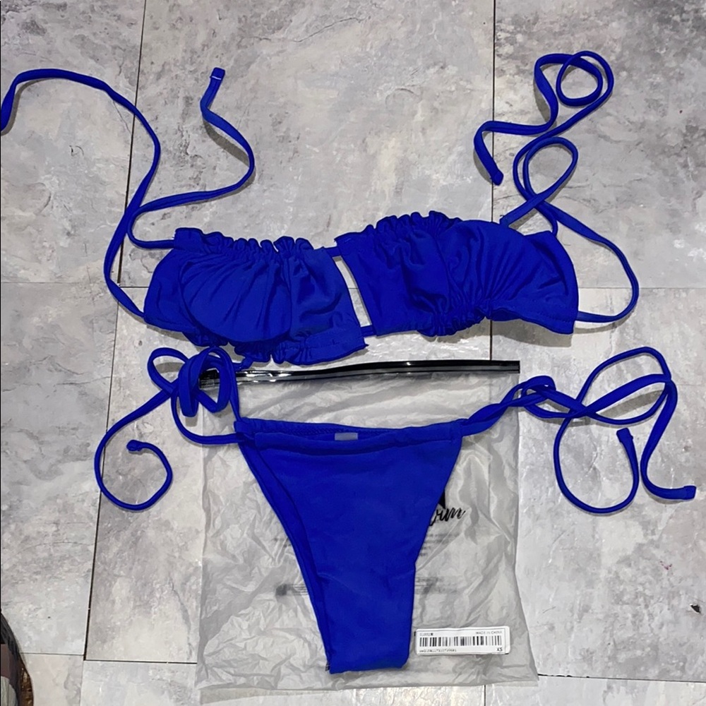Vibrant Blue Bikini Set brand new Xs SHEIN women swimwear